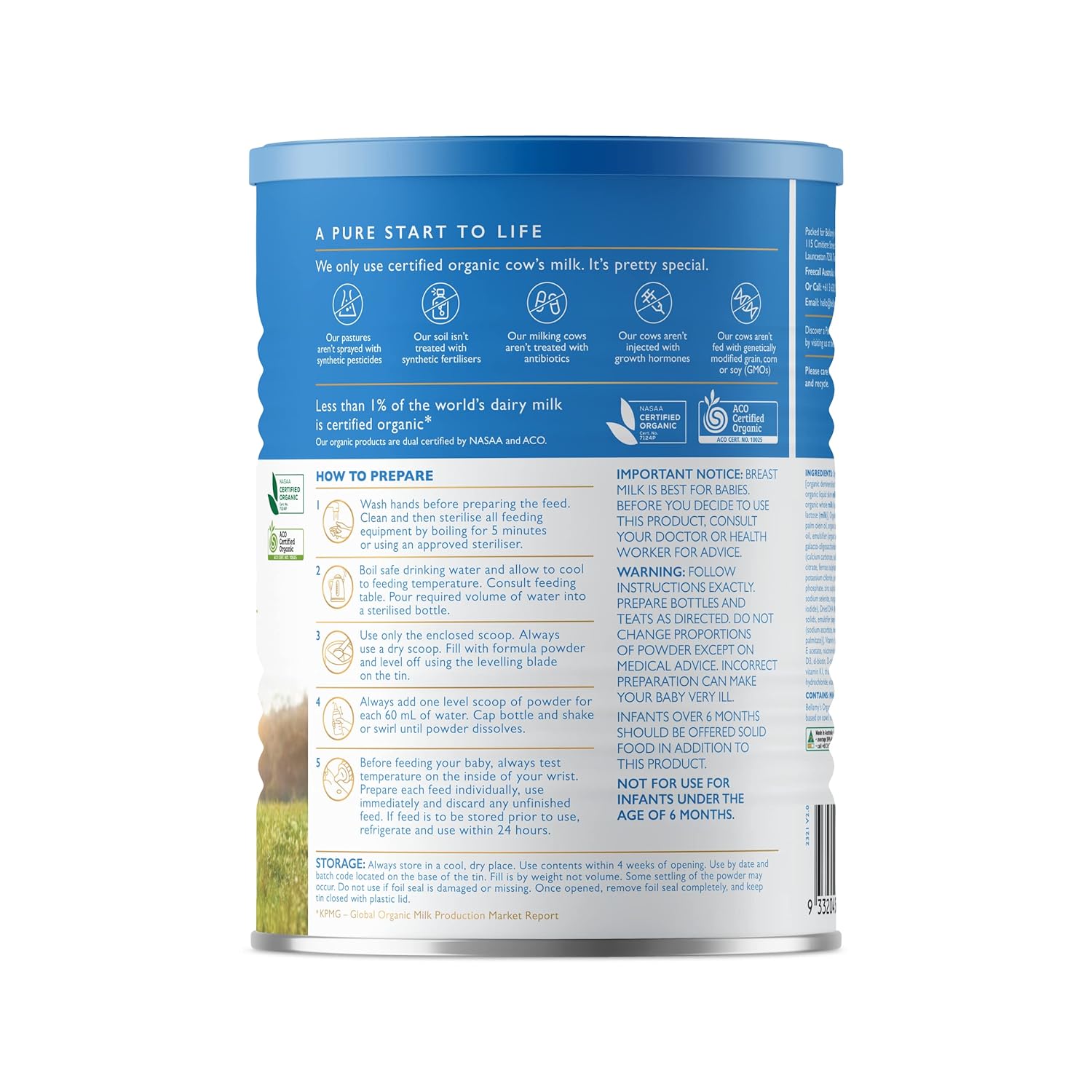 Bellamy's Organic, Step 1 Infant Formula, 0-6m - Image 4